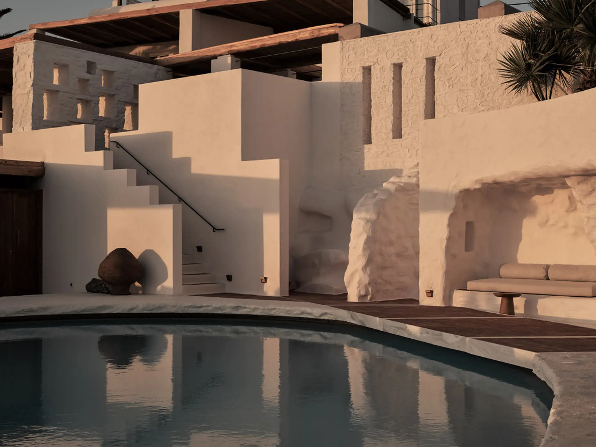 swimming pool evening